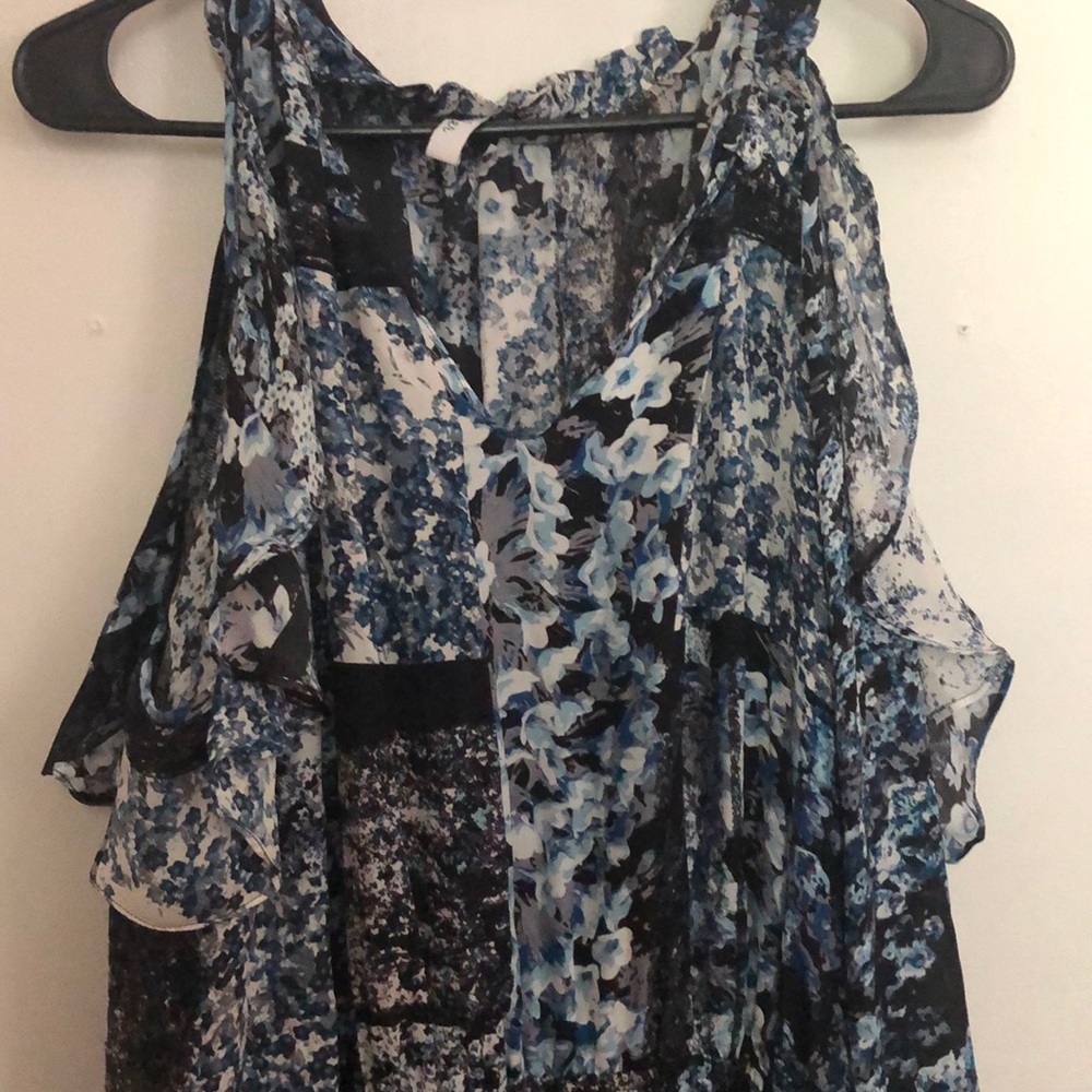 Blue and white dress